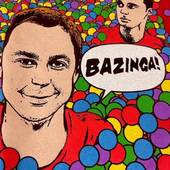 The Big Bang Theory Bazinga Sheldon Red Graphic Tee CW22 Ripple Junction Medium - Picture 5 of 8